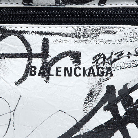 バレンシアガ BALENCIAGA スモール エクスプローラー グラフィティ レザー ショルダーバッグ ホワイト WS13847