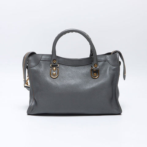 バレンシアガ BALENCIAGA レザー シティ メタリック エッジ S