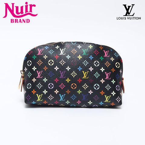 LOUIS VUITTON Multicolor Monogram Pochette Cosmetics 2011 Pouch black WS13855