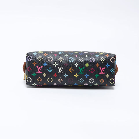 LOUIS VUITTON Multicolor Monogram Pochette Cosmetics 2011 Pouch black WS13855