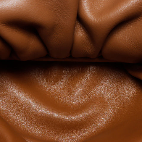 BOTTEGAVENETA Leather The Pouch Hobo Handbag Brown WS13859