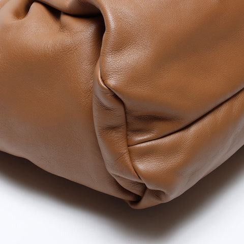 BOTTEGAVENETA Leather The Pouch Hobo Handbag Brown WS13859