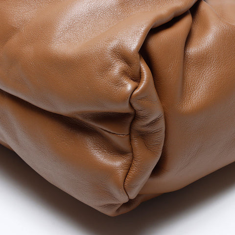 BOTTEGAVENETA Leather The Pouch Hobo Handbag Brown WS13859