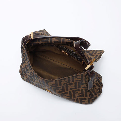 フェンディ FENDI マンマバケット ズッカ ショルダーバッグ ブラウン WS13866