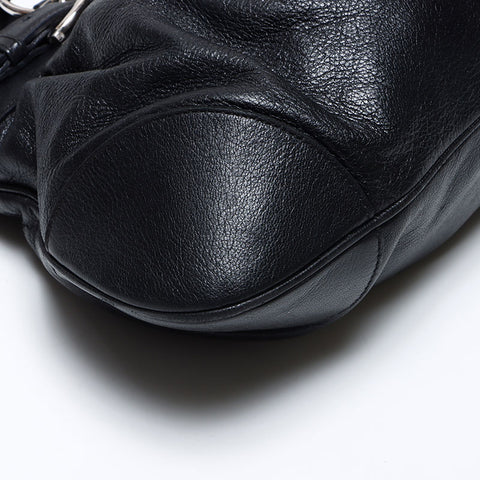 Salvatore Ferragamo Leather Gancini Handbag black WS13869