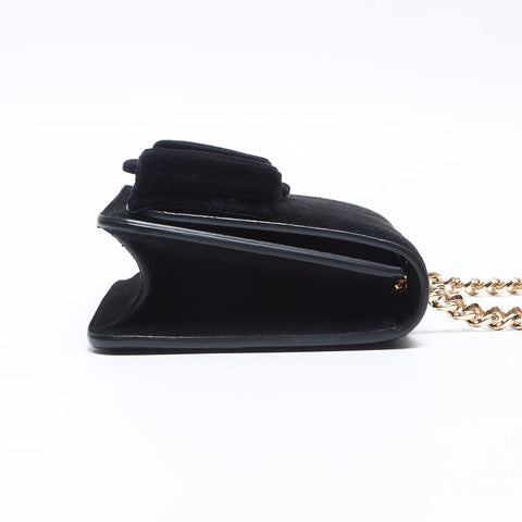 Salvatore Ferragamo Vara Ribbon Suede Shoulder Bag black WS13872