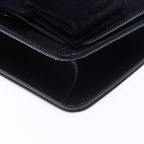 Salvatore Ferragamo Vara Ribbon Suede Shoulder Bag black WS13872