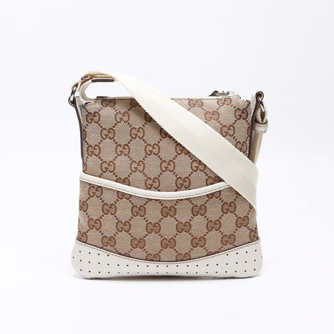 GUCCI GG canvas diagonally hanging Shoulder Bag beige WS13873