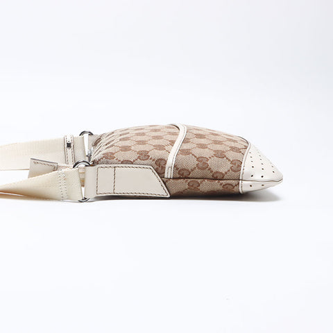 GUCCI GG Canvas diagonal hängende Umhängetasche beige WS13873
