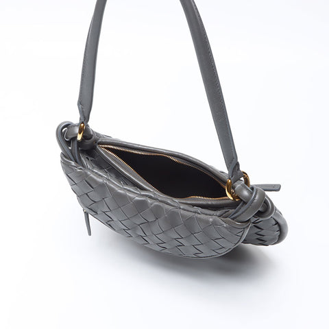BOTTEGAVENETA INTRECCIATO Gemelli leather Shoulder Bag gray WS13876