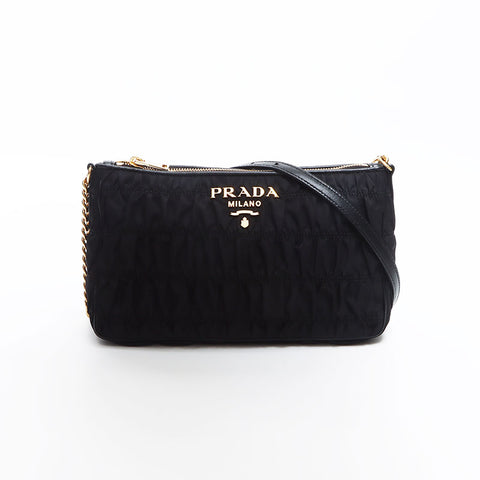 PRADA Testo Gofuru Shoulder Bag black WS13879
