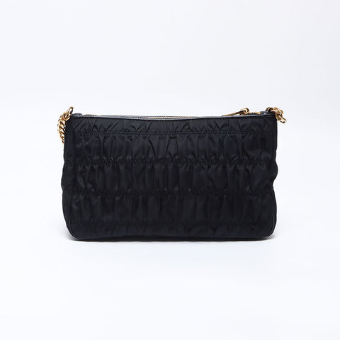 PRADA Testo Gofuru Shoulder Bag black WS13879