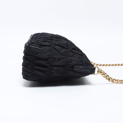 PRADA Testo Gofuru Shoulder Bag black WS13879