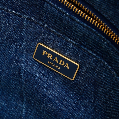 PRADA Canapa Tote Bag Tote Bag Navy WS13880
