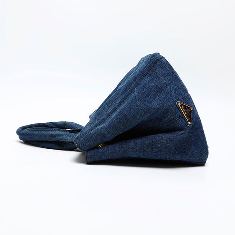 PRADA Canapa Tote Bag Tote Bag Navy WS13880