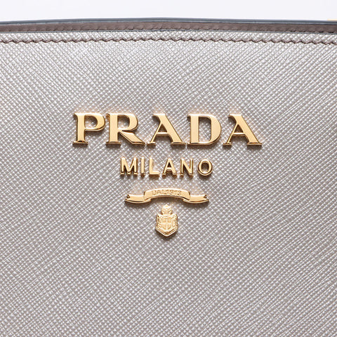 PRADA Saffiano 2WAY Shoulder Bag gray WS13882
