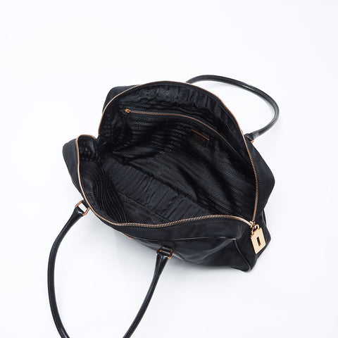 プラダ PRADA ゴールド金具 三角ロゴ トートバッグ ブラック WS13884