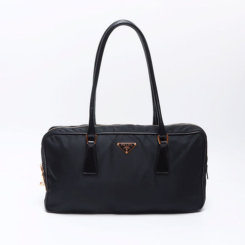 プラダ PRADA ゴールド金具 三角ロゴ トートバッグ ブラック WS13884