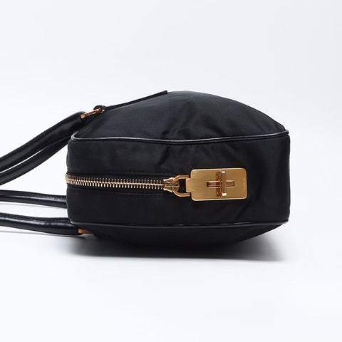 プラダ PRADA ゴールド金具 三角ロゴ トートバッグ ブラック WS13884