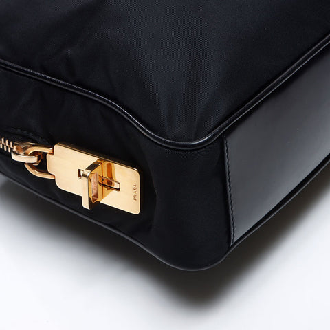 プラダ PRADA ゴールド金具 三角ロゴ トートバッグ ブラック WS13884