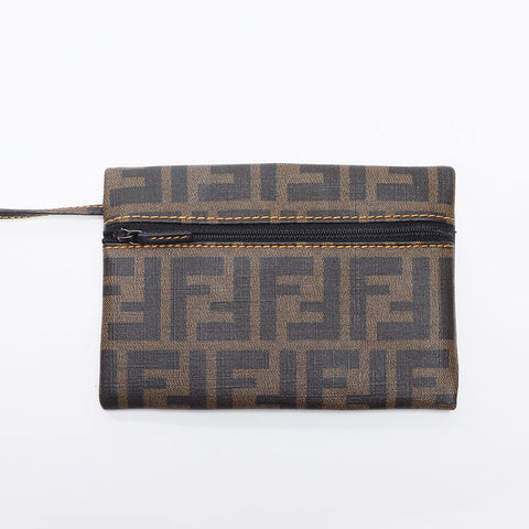 フェンディ FENDI メッシュ ポーチ付き ズッカ トートバッグ ブラウン WS13886