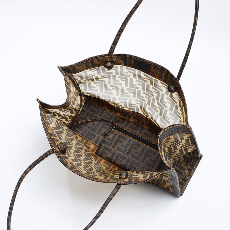 FENDI Zucca with mesh pouch Tote Bag Brown WS13886 – NUIR VINTAGE