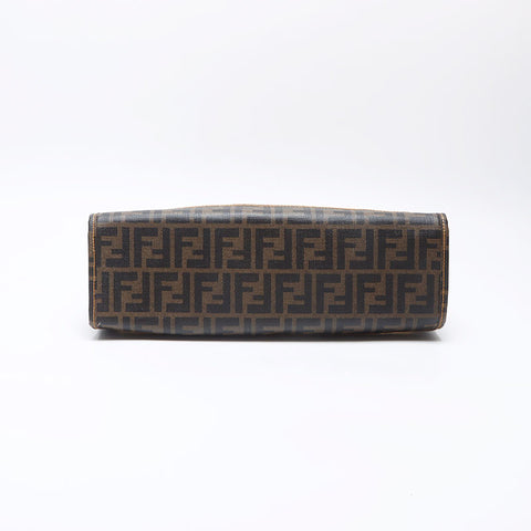 フェンディ FENDI メッシュ ポーチ付き ズッカ トートバッグ ブラウン WS13886
