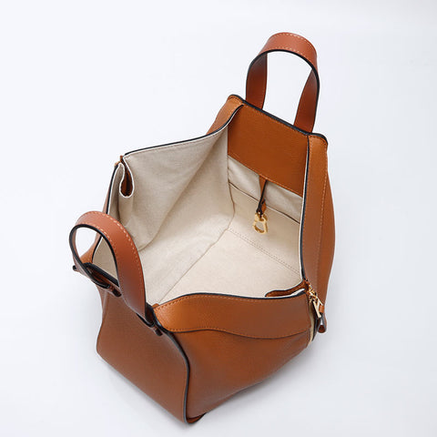 ロエベ LOEWE ハンモック レザー スモール ハンドバッグ ブラウン WS13892