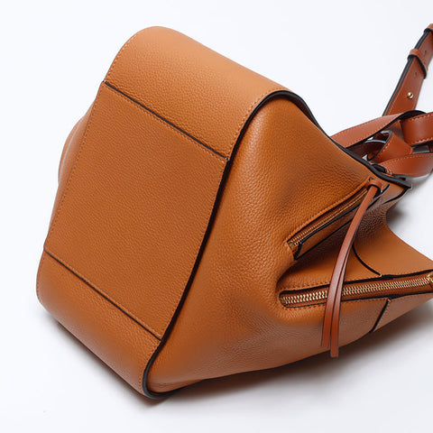 ロエベ LOEWE ハンモック レザー スモール ハンドバッグ ブラウン WS13892