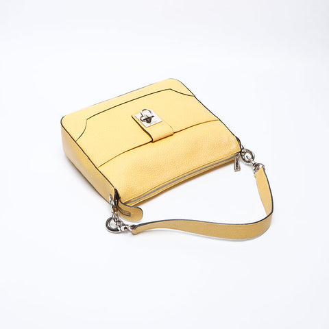 CELINE Gancini leather Shoulder Bag yellow WS13893