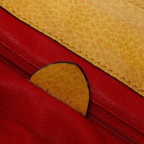 CELINE Gancini leather Shoulder Bag yellow WS13893