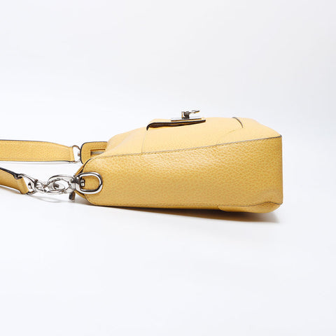 CELINE Gancini leather Shoulder Bag yellow WS13893
