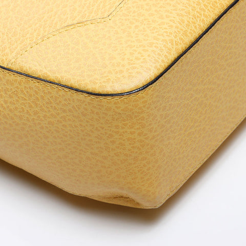 CELINE Gancini leather Shoulder Bag yellow WS13893