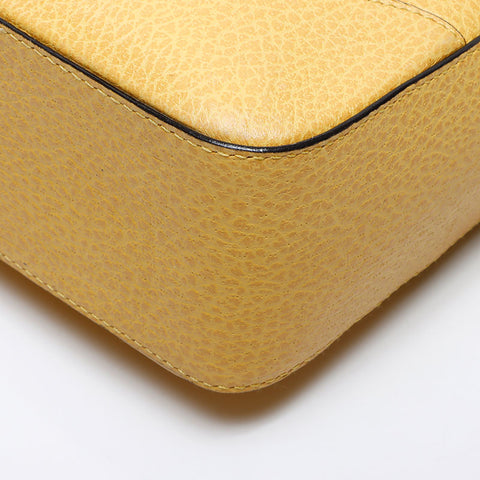 CELINE Gancini leather Shoulder Bag yellow WS13893