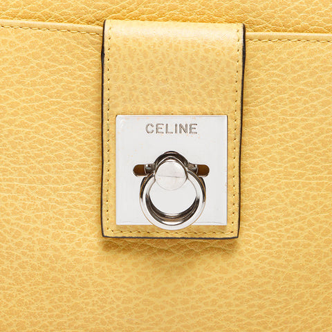 CELINE Gancini leather Shoulder Bag yellow WS13893