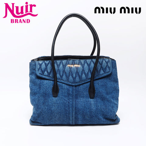 Miu Miu Materasse denim Handbag Navy WS13894