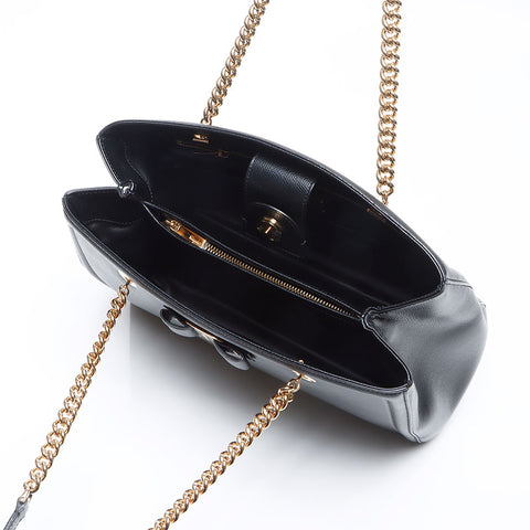 サルヴァトーレフェラガモ Salvatore Ferragamo ヴァラ レザー チェーン ハンドバッグ ブラック WS13897