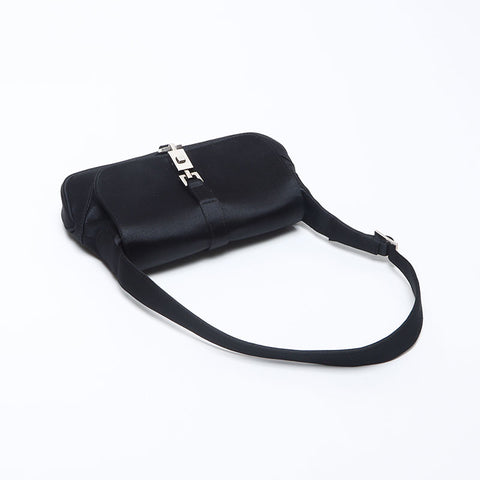 グッチ GUCCI サテン ジャッキー ミニ ショルダーバッグ ブラック WS13900