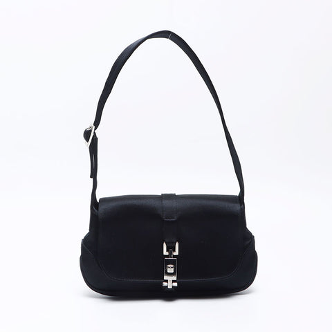 グッチ GUCCI サテン ジャッキー ミニ ショルダーバッグ ブラック WS13900