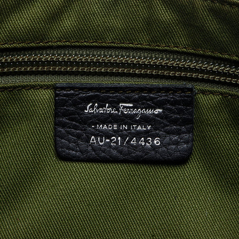 Salvatore Ferragamo Gancini Baumwollflor-Umhängetasche schwarz WS13901