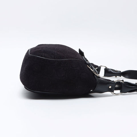 Salvatore Ferragamo Gancini Cotton Pile Shoulder Bag black WS13901