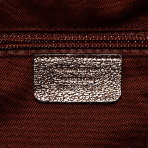 Salvatore Ferragamo Gancini leather Handbag gold WS13903