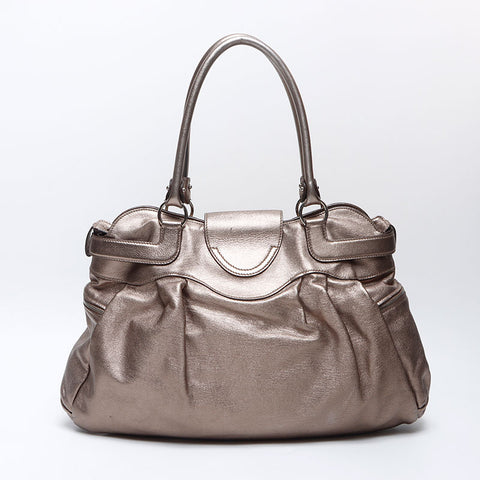 Salvatore Ferragamo Gancini leather Handbag gold WS13903