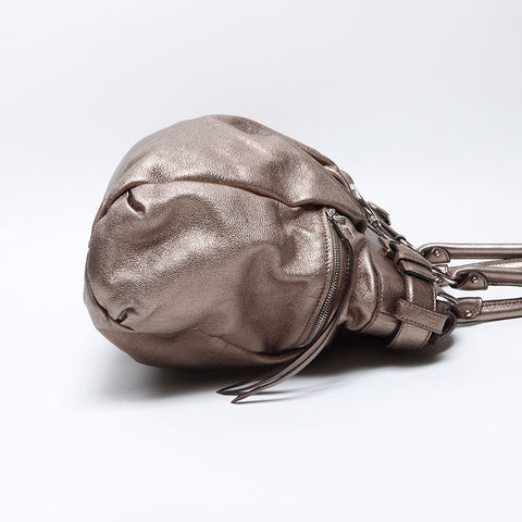 Salvatore Ferragamo Gancini leather Handbag gold WS13903