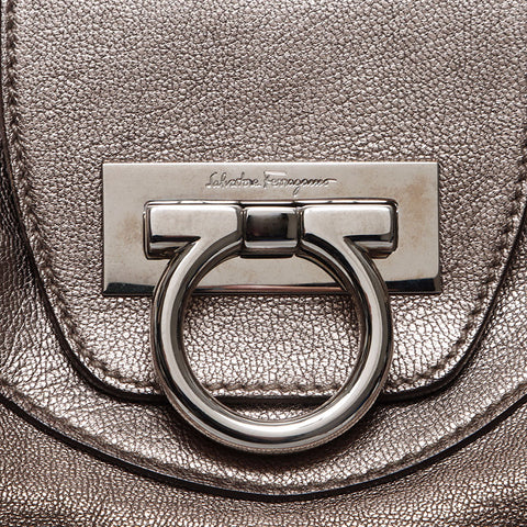 Salvatore Ferragamo Gancini leather Handbag gold WS13903