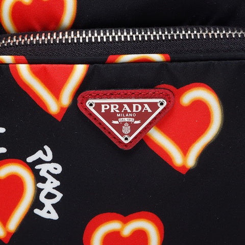 プラダ PRADA テストート キュロイ ハート ナイロン バレンタイン 2way デュエット ショルダーバッグ ブラック WS13907