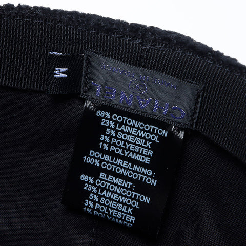 シャネル CHANEL ココマーク ツイード Size:M キャップ ブラック WS13908