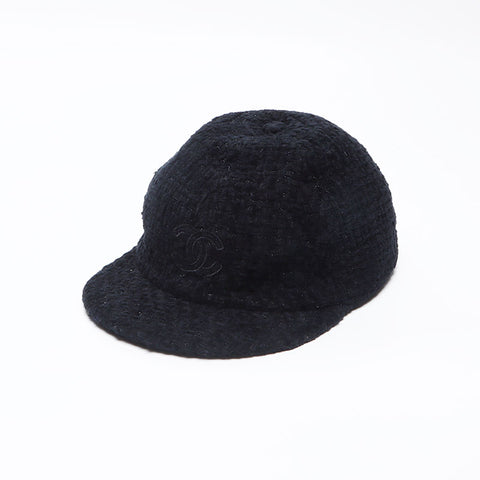 シャネル CHANEL ココマーク ツイード Size:M キャップ ブラック WS13908