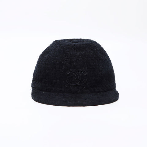 シャネル CHANEL ココマーク ツイード Size:M キャップ ブラック WS13908