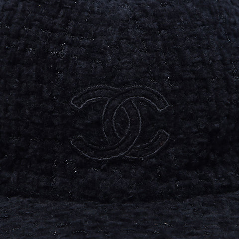 シャネル CHANEL ココマーク ツイード Size:M キャップ ブラック WS13908